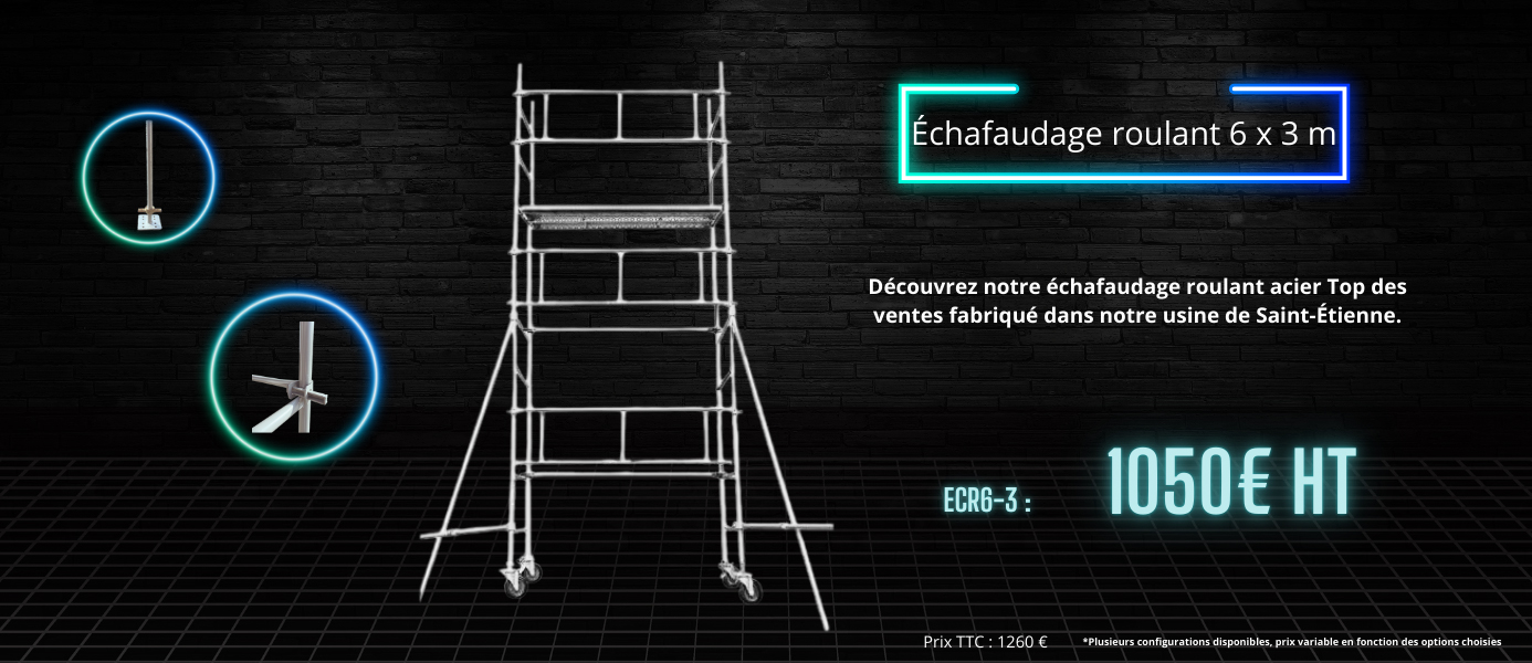 échafaudage roulant 6x3m